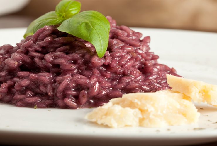 RIsotto al vino rosso con cipolle